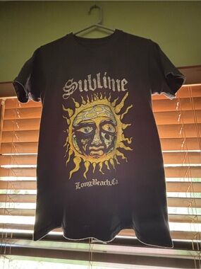 Sublime Band Tee - Black with Yellow Sun Graphic
